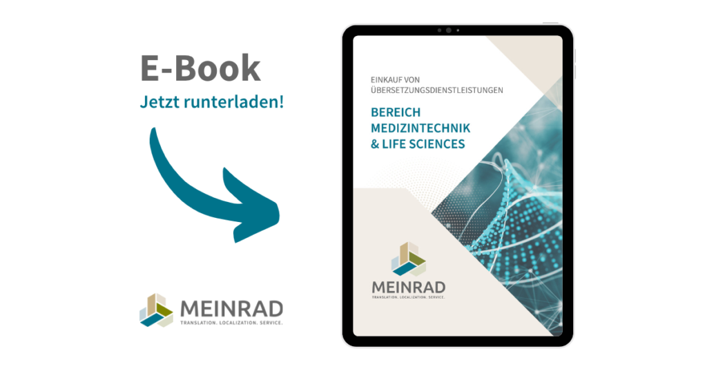 Vorschaubild des MEINRAD E-Books für Übersetzungen im Life Sciences und Medizintechnik Bereich