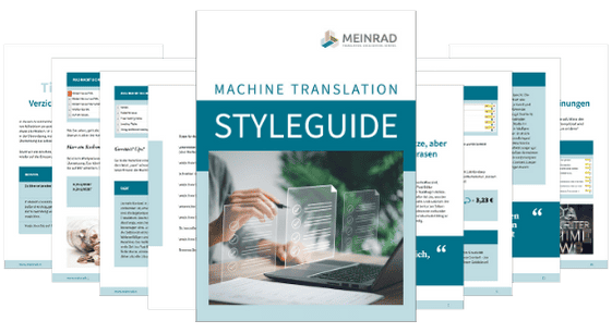 Vorschau einiger Seiten des E-Books Machine Translation Styleguide von MEINRAD.
